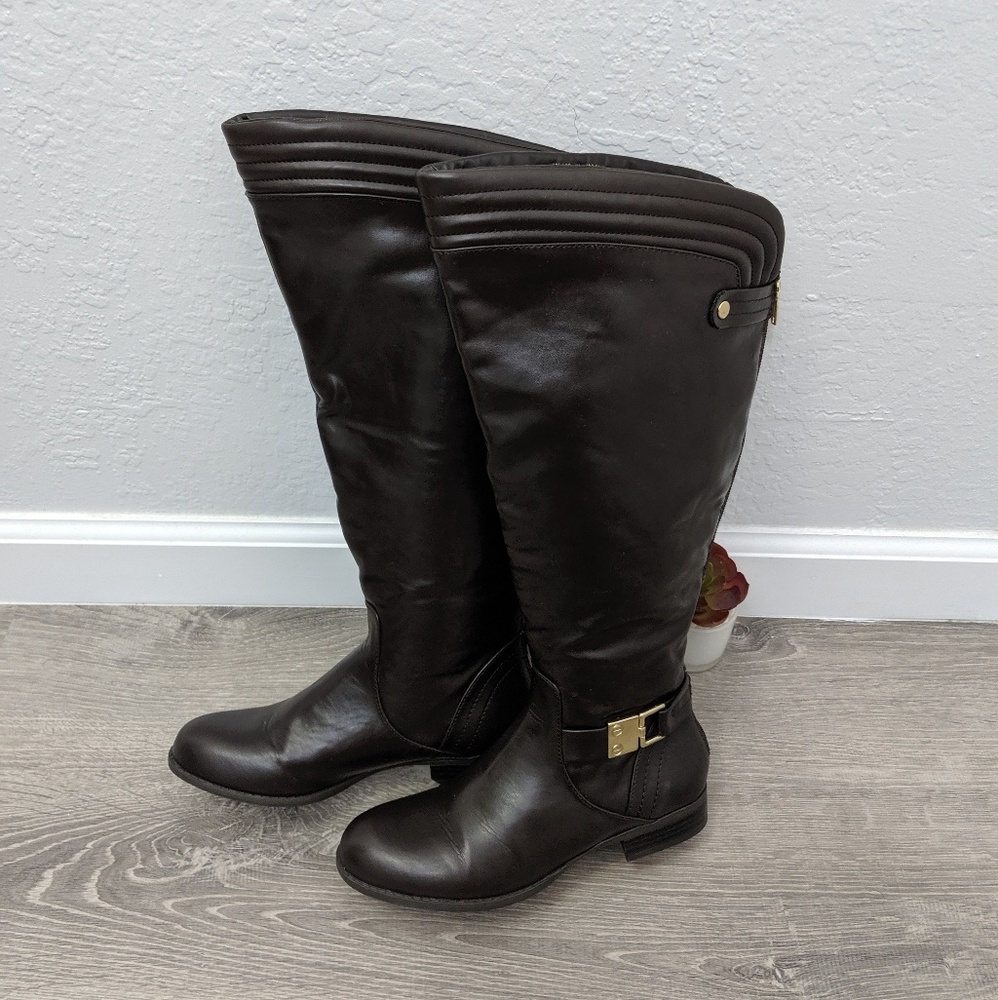 Brown Jasmin Wide Calf Boots